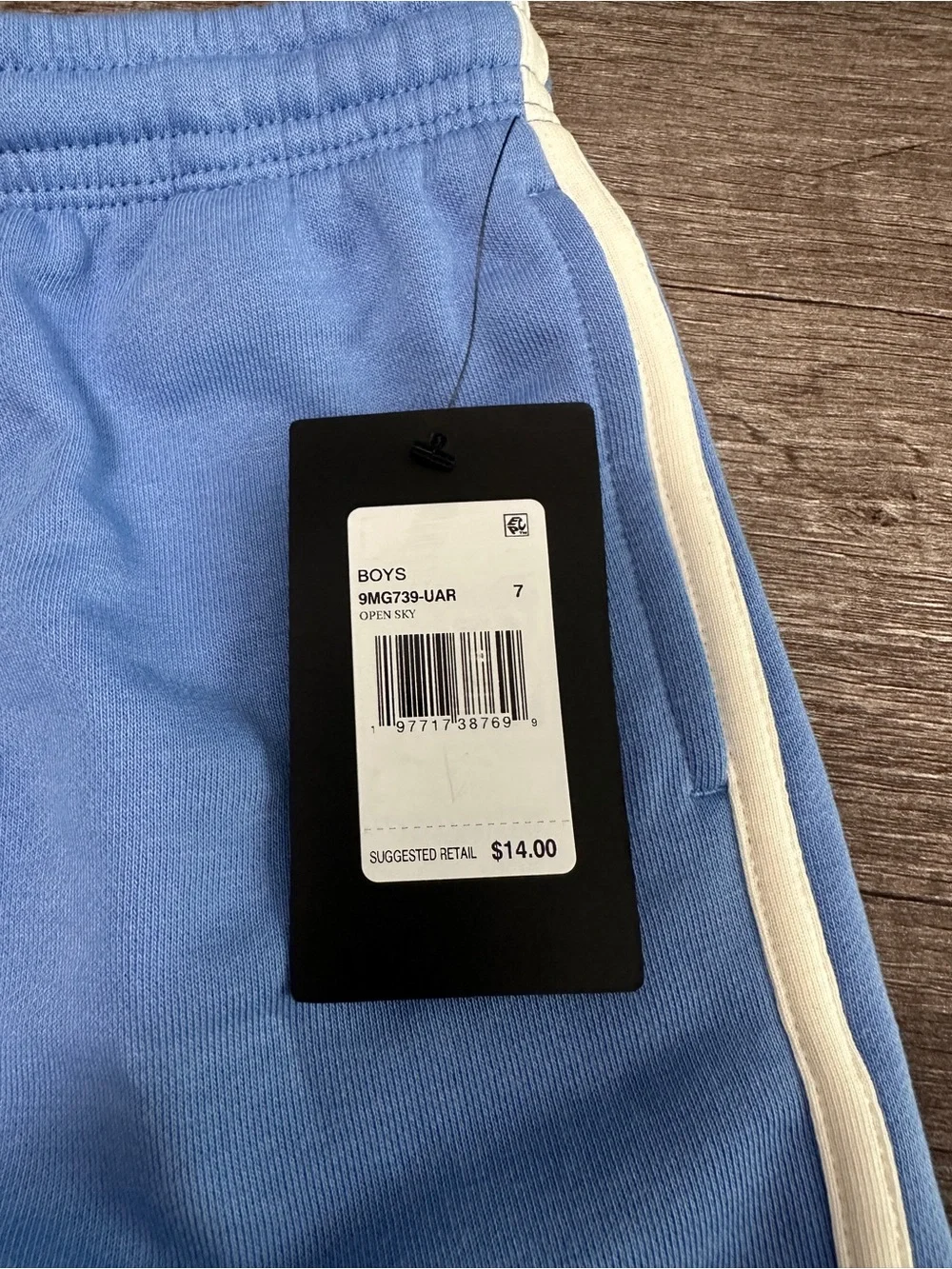 Converse Light Blue Kids Shorts with Cream Side Stripes